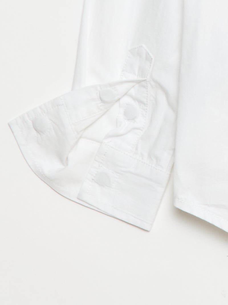 Recht overhemd met magnetische opening en manchetten - gemakkelijk aan te trekken collectie wit - Kiabi