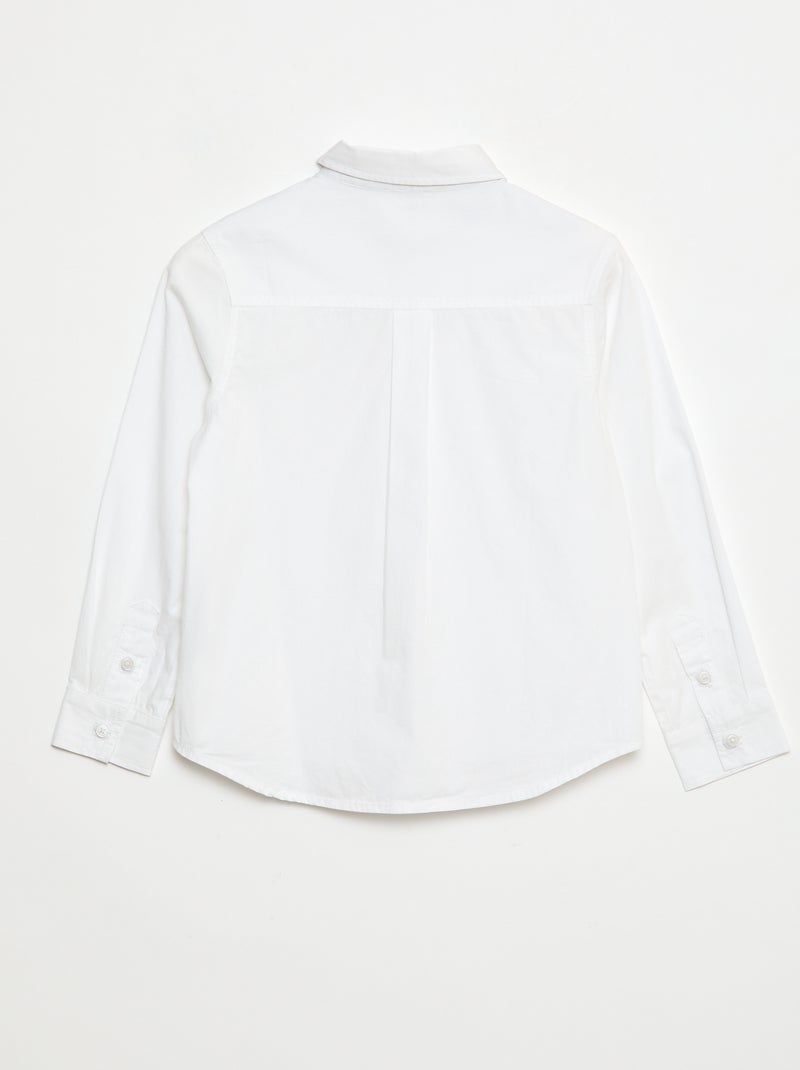 Recht overhemd met magnetische opening en manchetten - gemakkelijk aan te trekken collectie wit - Kiabi