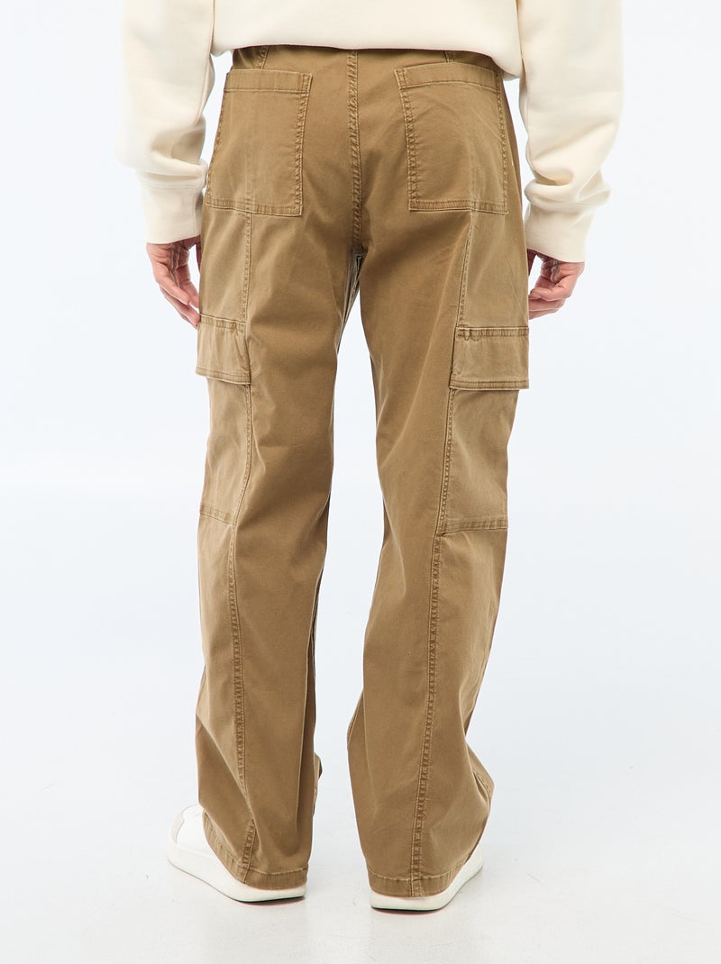 Recht / regular-fit effen broek met zakken bruin - Kiabi