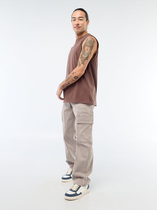 Recht / regular-fit effen broek met zakken - Kiabi