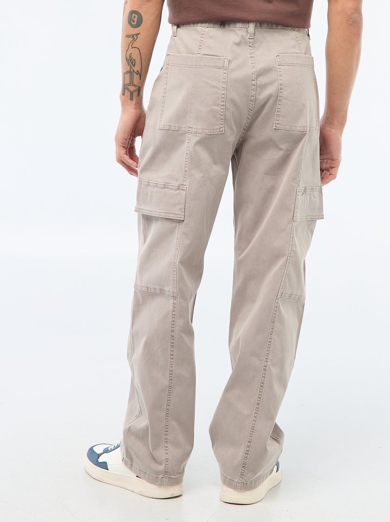 Recht / regular-fit effen broek met zakken Grijs - Kiabi