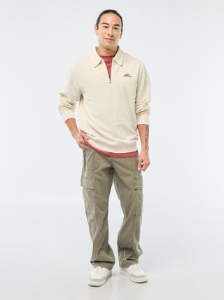 Recht / regular-fit effen broek met zakken