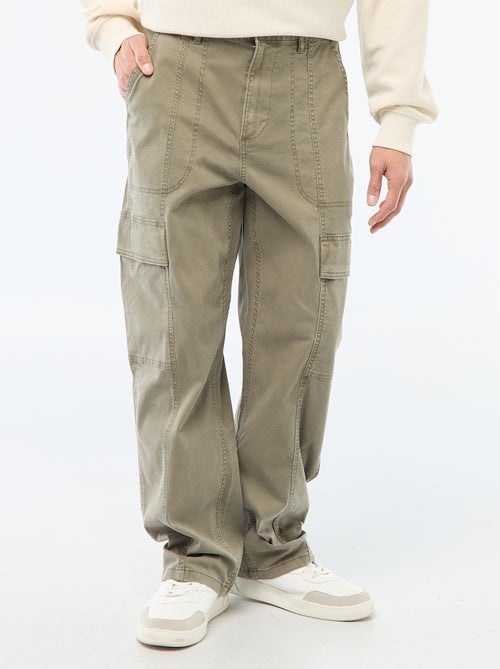 Recht / regular-fit effen broek met zakken - Kiabi