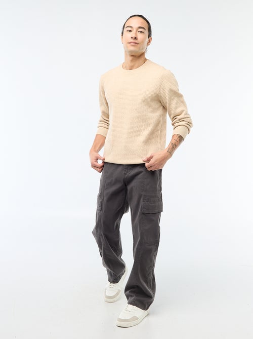 Recht / regular-fit effen broek met zakken - Kiabi