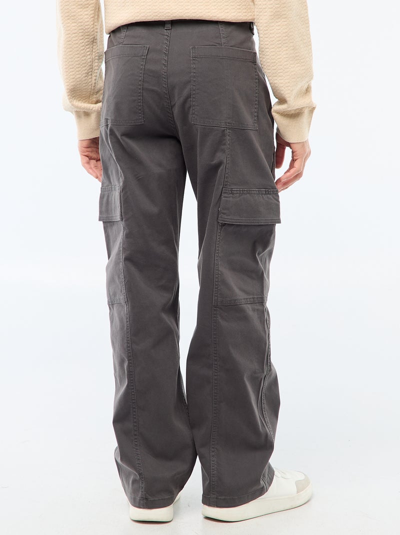Recht / regular-fit effen broek met zakken Zwart - Kiabi