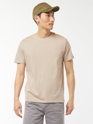 Recht T-shirt van effen jersey
