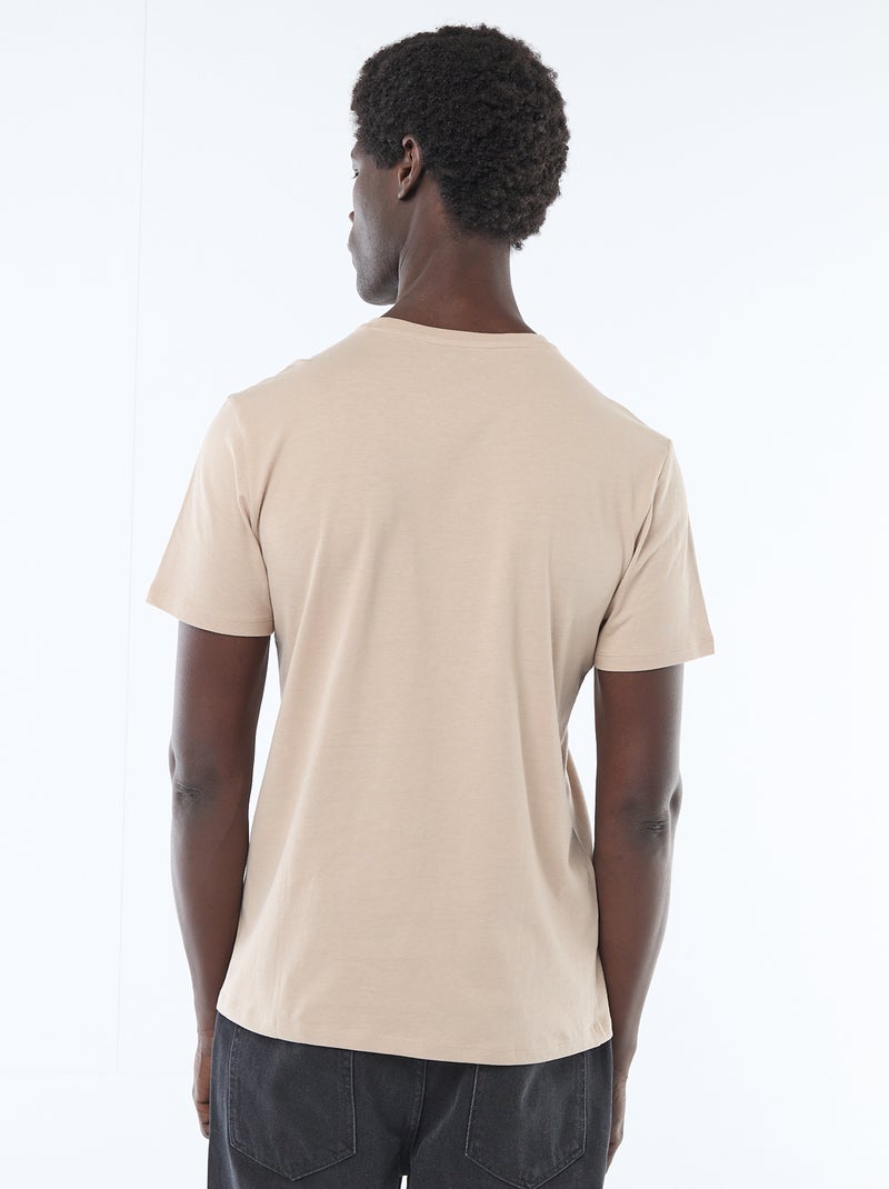 Recht T-shirt van effen jersey Biege - Kiabi