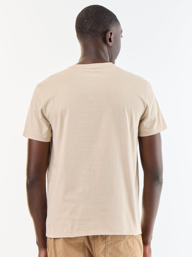 Recht T-shirt van effen jersey Biege - Kiabi