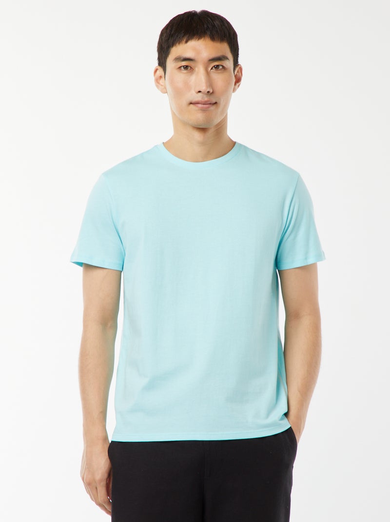 Recht T-shirt van effen jersey Blauw - Kiabi