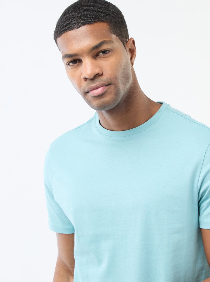 Recht T-shirt van effen jersey Blauw - Kiabi