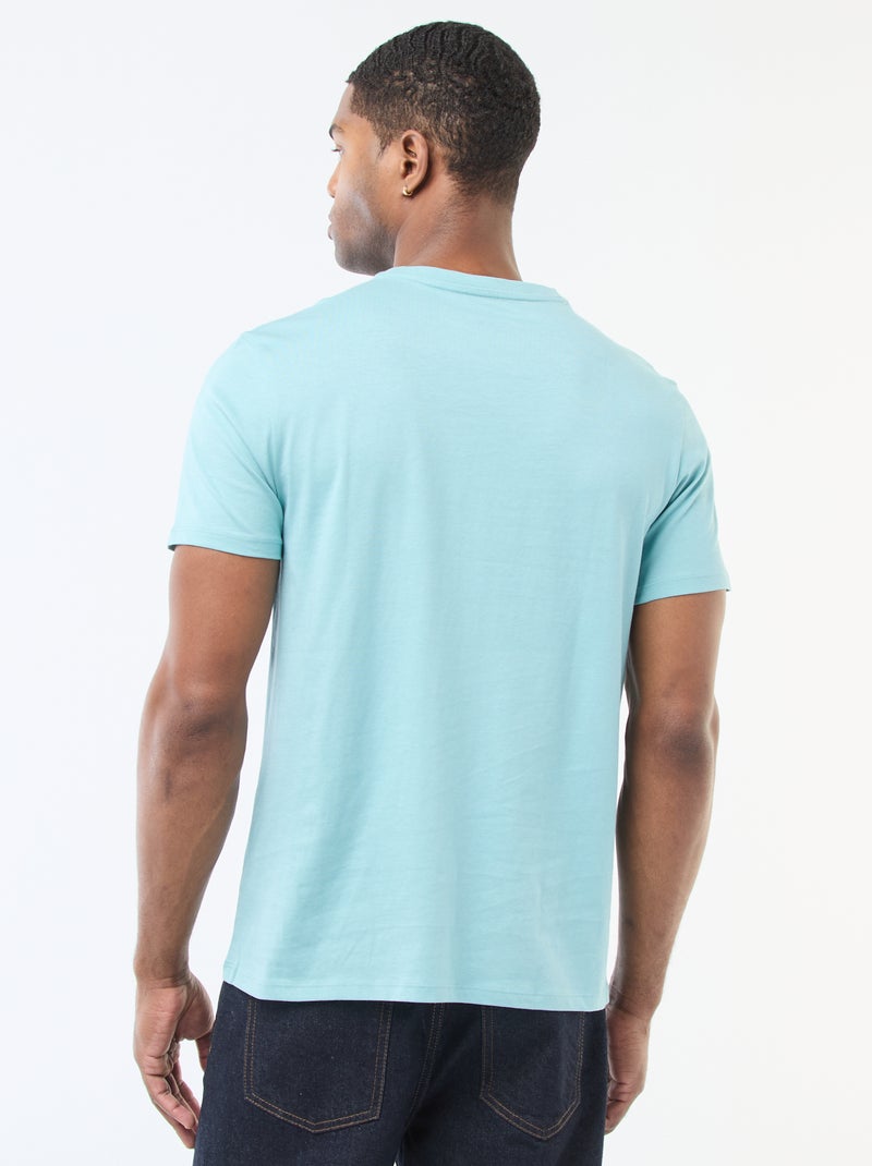 Recht T-shirt van effen jersey Blauw - Kiabi