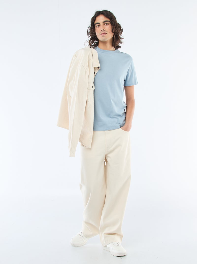 Recht T-shirt van effen jersey Blauw - Kiabi