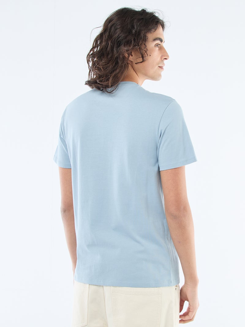 Recht T-shirt van effen jersey Blauw - Kiabi