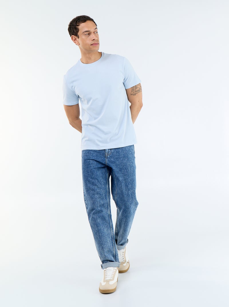Recht T-shirt van effen jersey Blauw - Kiabi