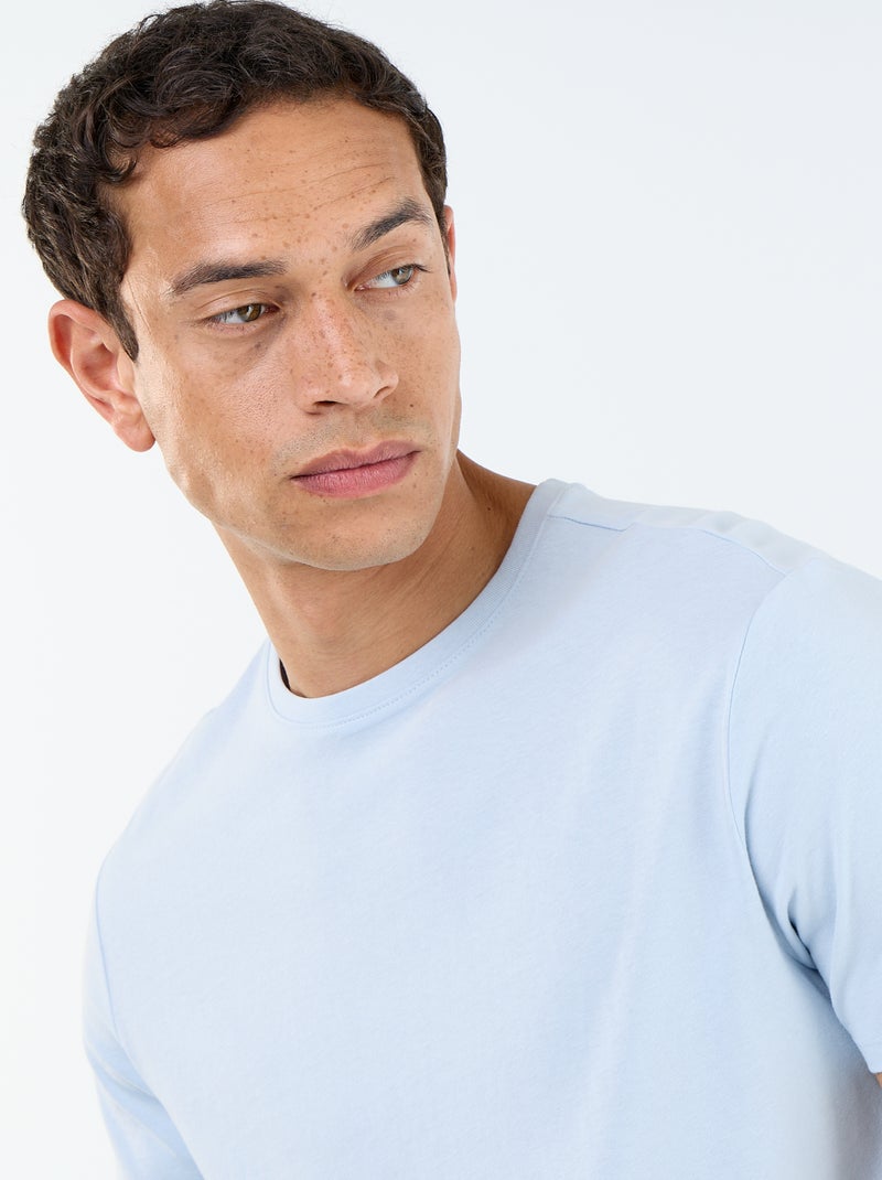 Recht T-shirt van effen jersey Blauw - Kiabi