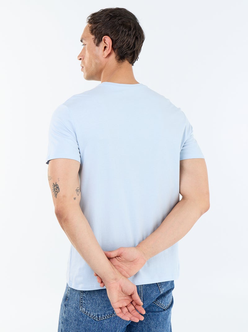 Recht T-shirt van effen jersey Blauw - Kiabi
