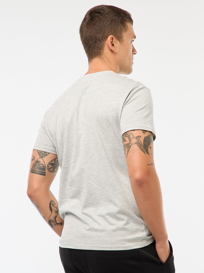 Recht T-shirt van effen jersey GRIJS - Kiabi