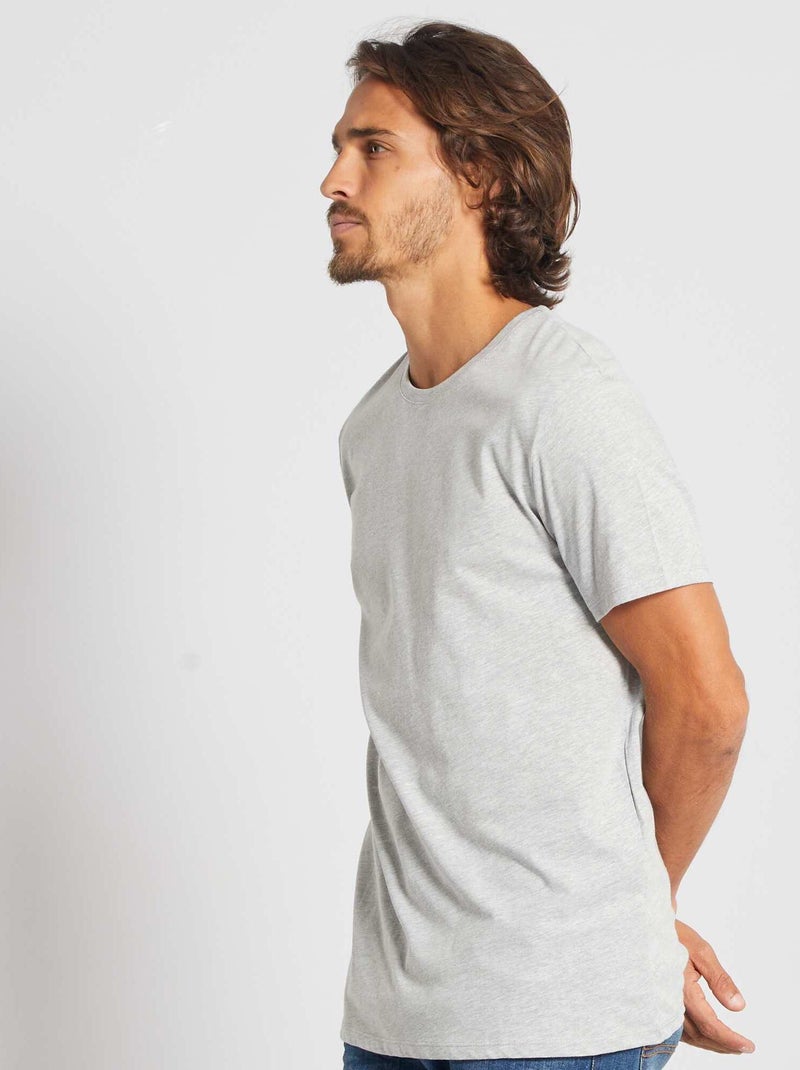 Recht T-shirt van effen jersey GRIJS - Kiabi