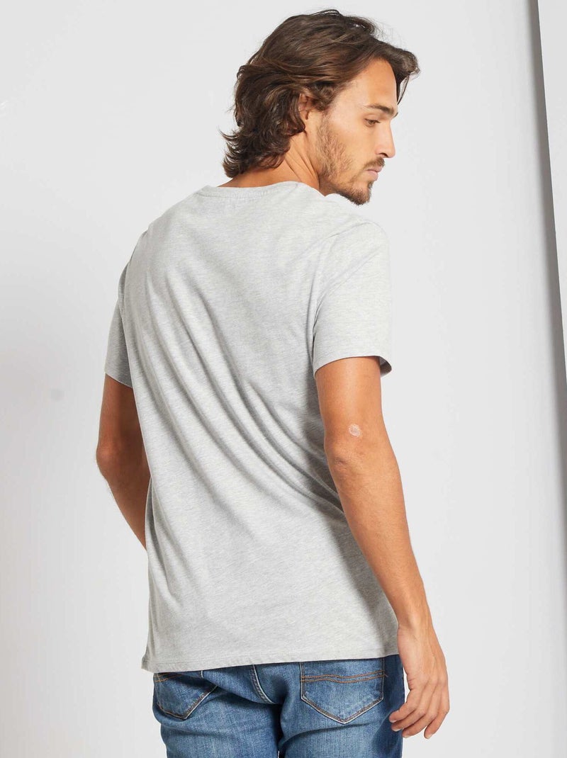 Recht T-shirt van effen jersey GRIJS - Kiabi