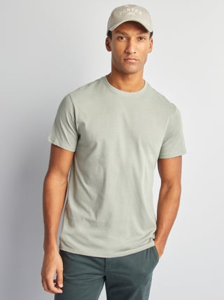 Recht T-shirt van effen jersey