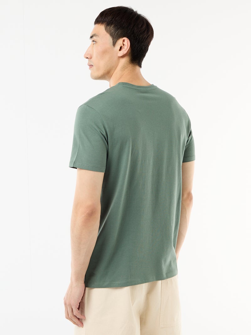 Recht T-shirt van effen jersey Groen - Kiabi