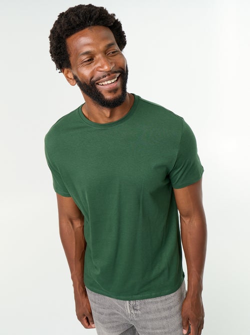 Recht T-shirt van effen jersey - Kiabi Recht T-shirt van effen jersey - Kiabi