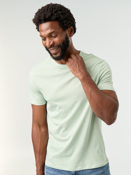 Recht T-shirt van effen jersey - Kiabi Recht T-shirt van effen jersey - Kiabi