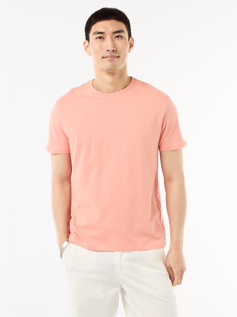 Recht T-shirt van effen jersey Oranje - Kiabi