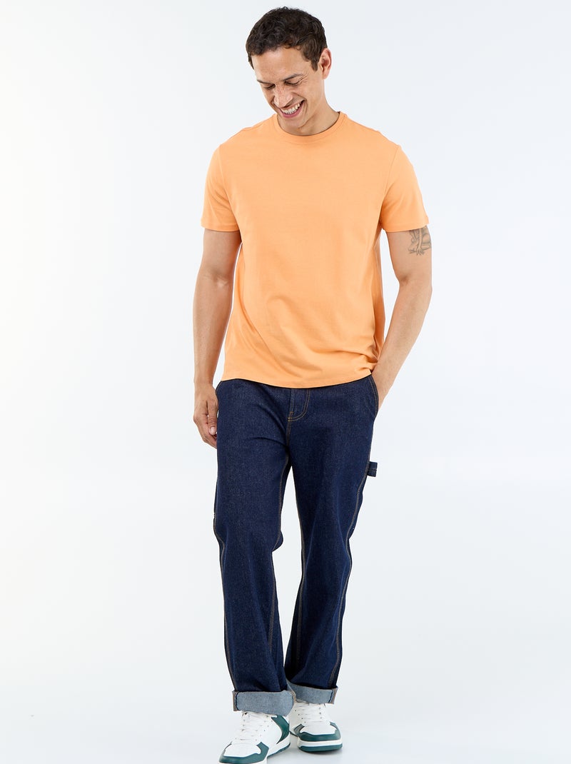 Recht T-shirt van effen jersey Oranje - Kiabi
