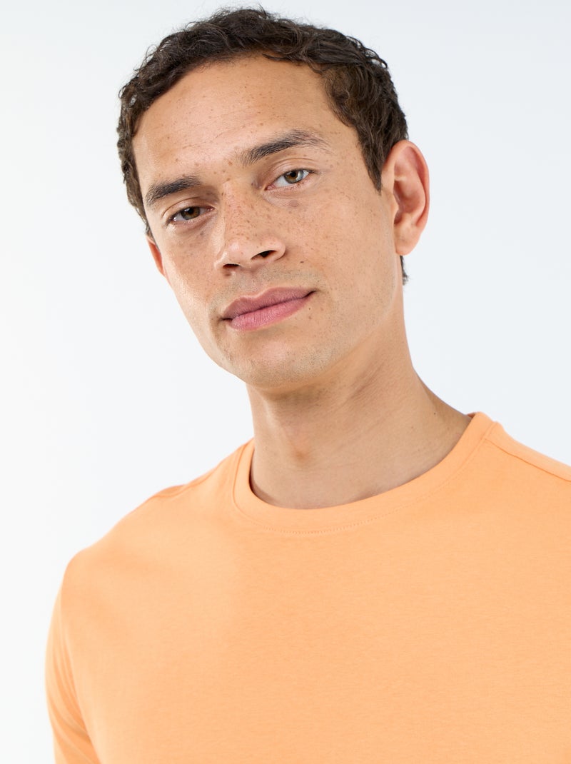Recht T-shirt van effen jersey Oranje - Kiabi