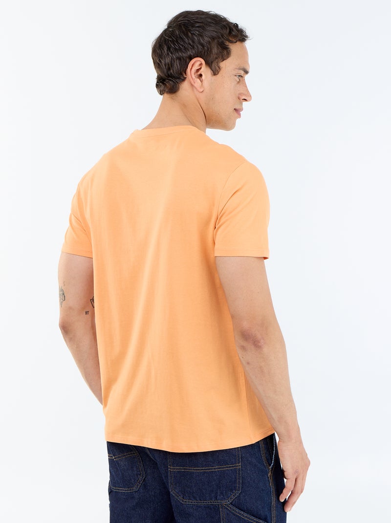 Recht T-shirt van effen jersey Oranje - Kiabi