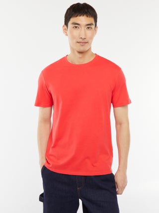 Recht T-shirt van effen jersey