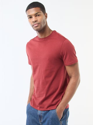 Recht T-shirt van effen jersey