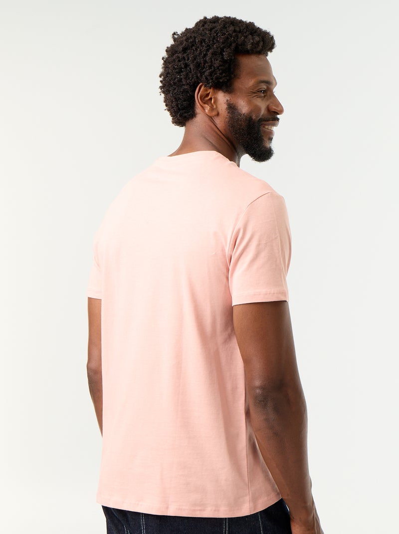 Recht T-shirt van effen jersey Rose - Kiabi