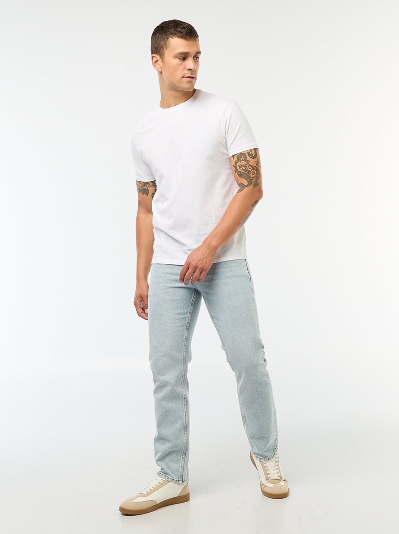 Recht T-shirt van effen jersey wit - Kiabi