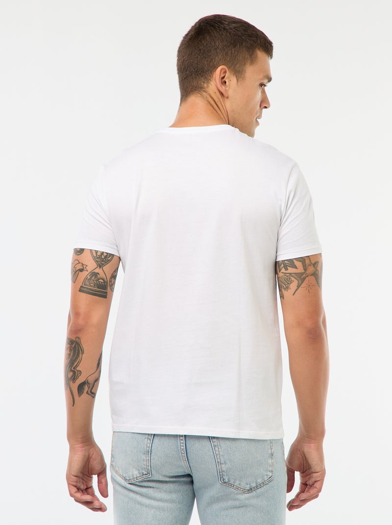 Recht T-shirt van effen jersey wit - Kiabi