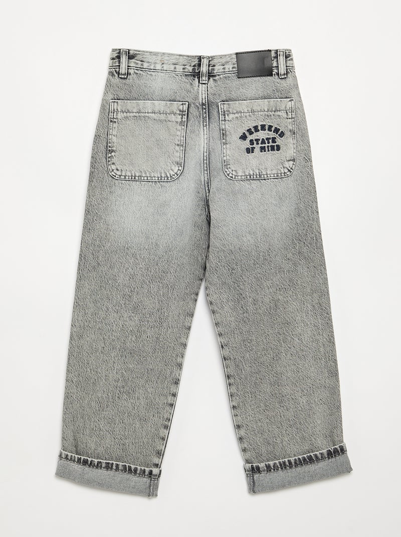Rechte 5-pocket denim Grijs - Kiabi