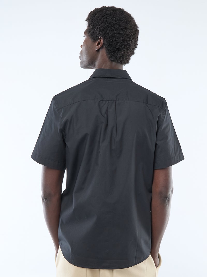 Rechte blouse met korte mouw zwart - Kiabi