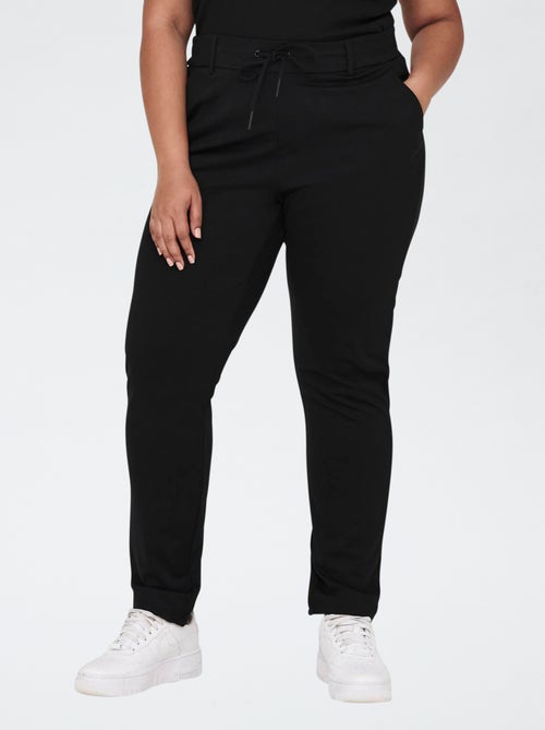 Rechte broek met elastische taille, ceintuur en twee zakken - Kiabi