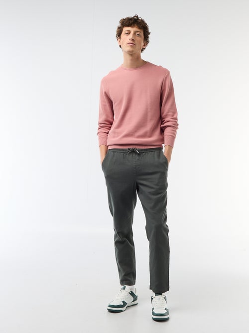 Rechte broek met elastische taille - Kiabi