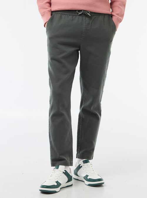 Rechte broek met elastische taille - Kiabi