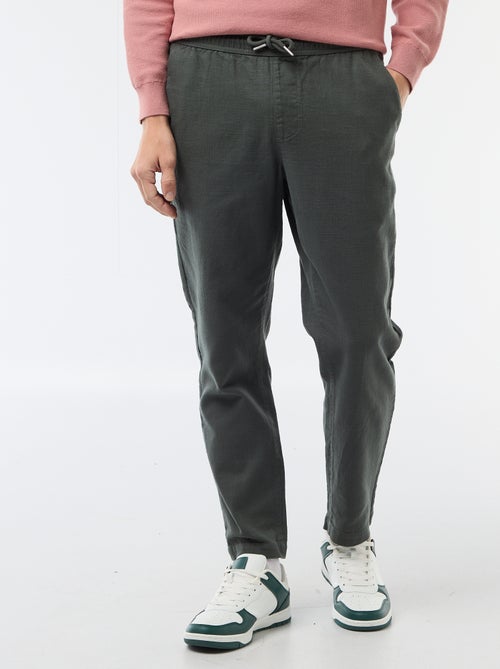 Rechte broek met elastische taille - Kiabi