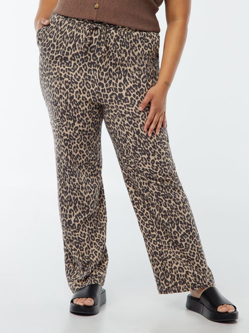 Rechte broek met elastische tailleband + aantrekkoordje - Kiabi