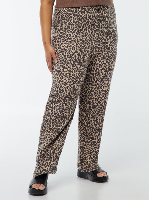 Rechte broek met elastische tailleband + aantrekkoordje - Kiabi