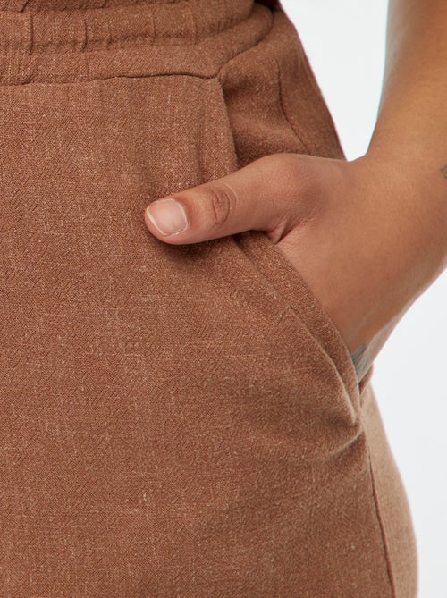 Rechte broek met elastische tailleband + aantrekkoordje - Kiabi