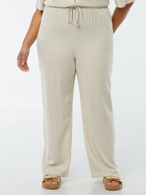 Rechte broek met elastische tailleband + aantrekkoordje - Kiabi