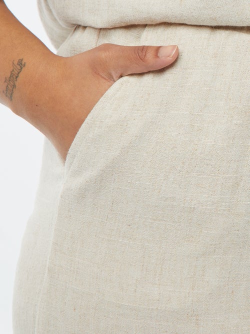 Rechte broek met elastische tailleband + aantrekkoordje - Kiabi