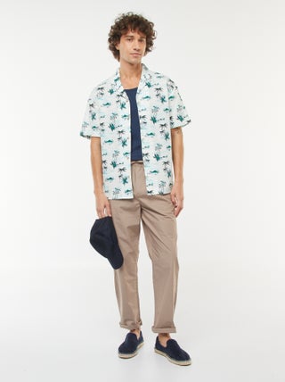 Rechte broek met elastische tailleband