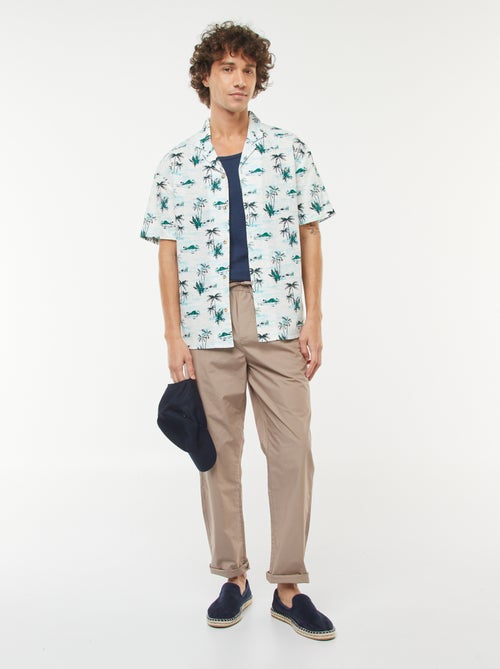 Rechte broek met elastische tailleband - Kiabi