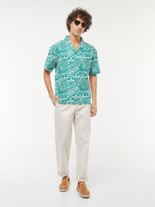 Rechte broek met elastische tailleband - Kiabi